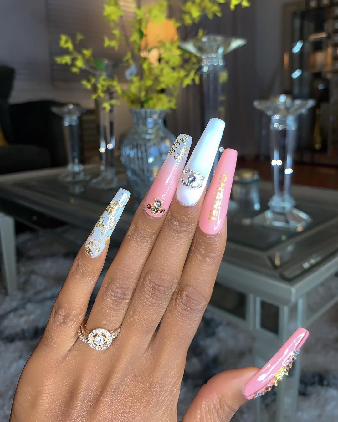rue chanel designer inspired press on nail set